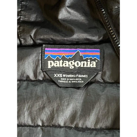 Patagonia Black Hooded Down Puffer Jacket Womens XXS Lightweight Insulated - Picture 2 of 7